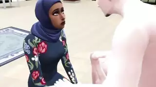 الملكة الشرقية تتلقى ديكًا أبيض سميكًا في العمق